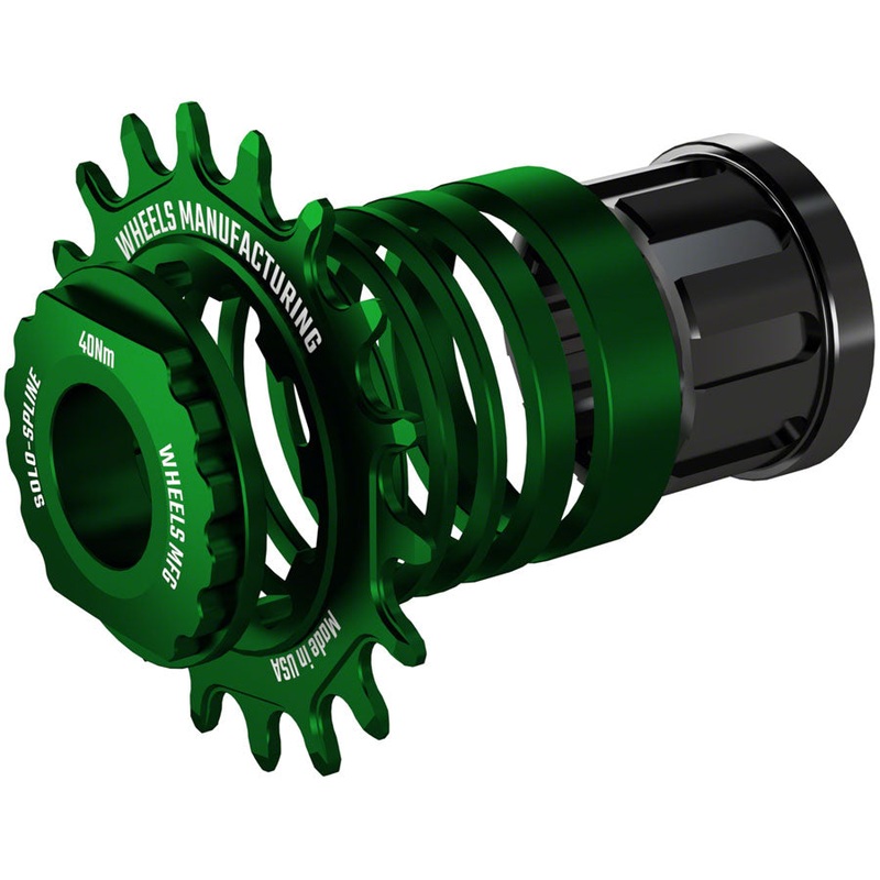 Wheels Manufacturing SOLO-SPLINE Micro Spline Single Speed Conversion Kit – 18t For Shimano Micro Spline Hub Bodies Green
