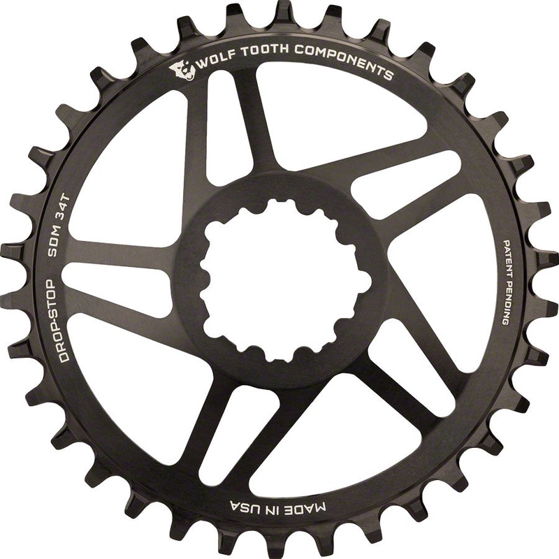 Wolf Tooth Direct Mount Chainring – 26t, SRAM Direct Mount, Drop-Stop, For SRAM 3-Bolt Cranksets, 6mm Offset, Black