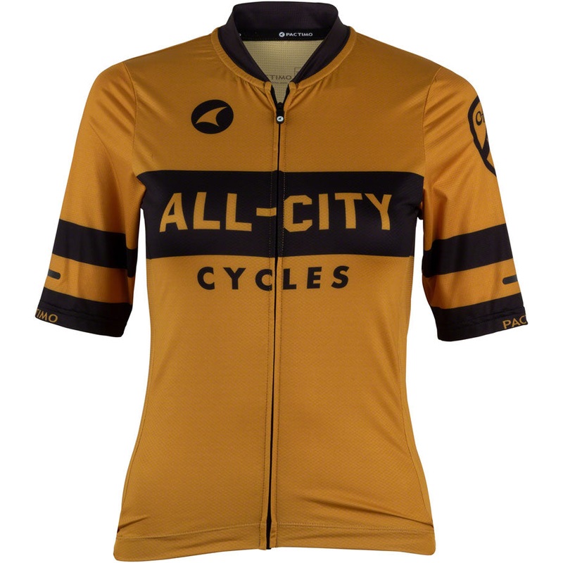 All-City Classic Logowear Women’s Jersey – Mustard Brown, Black, Small