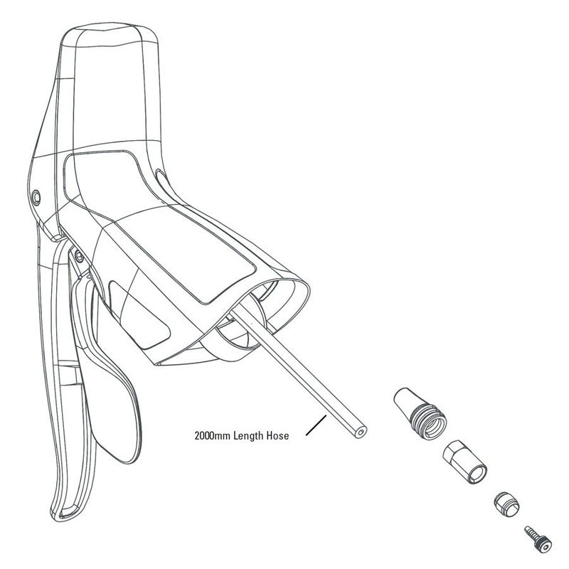SRAM Red 22 Hydraulic Road Rear DoubleTap Lever Complete 2000mm Hose Fittings