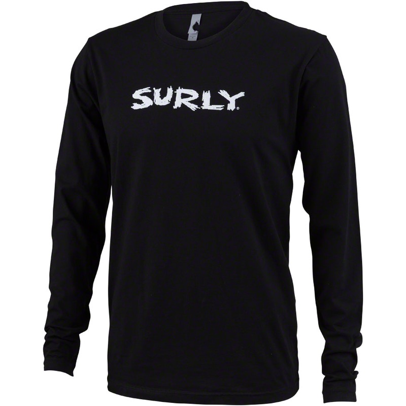 Surly Logo Long Sleeve T-Shirt: Black/White 2XL