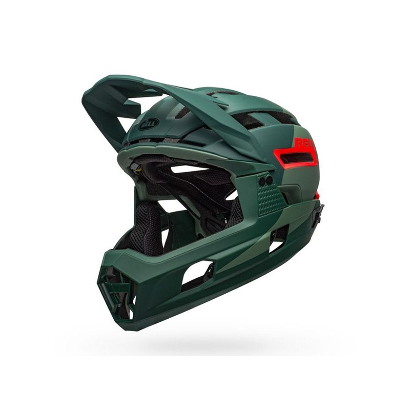 Bell Super Air R Spherical Full Face Helmet – Matt Gloss Green-Infrared
