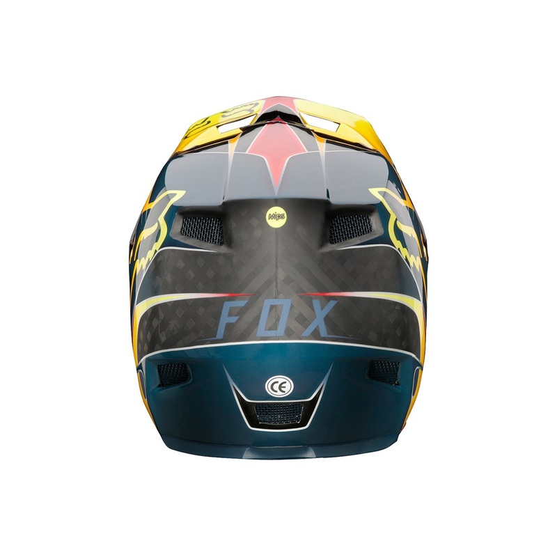 Fox Racing Rampage Pro Carbon Kustom Full Face Helmet – Red-Yellow