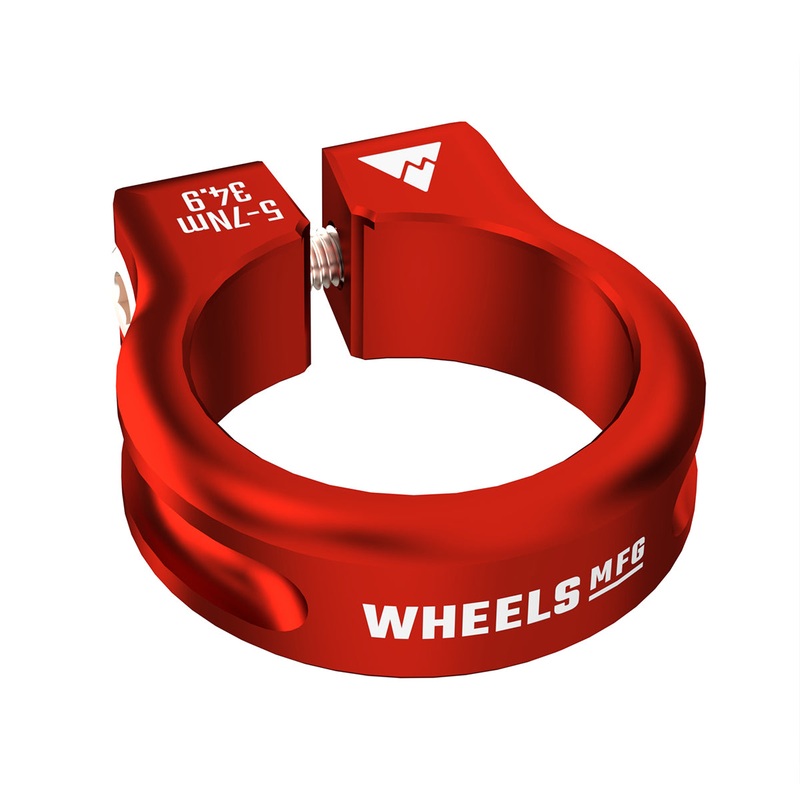Wheels Mfg Bolt-On Seatpost Collar 34.9mm Red