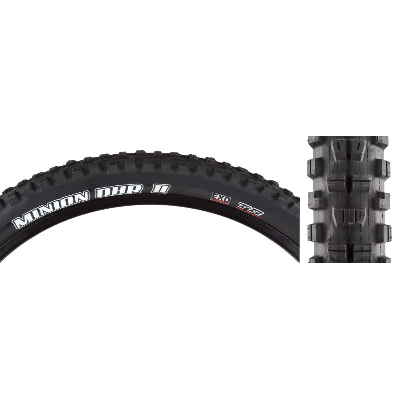 Maxxis Minion DHR II Tire – 27.5 x 2.3 Tubeless Folding Black Dual EXO