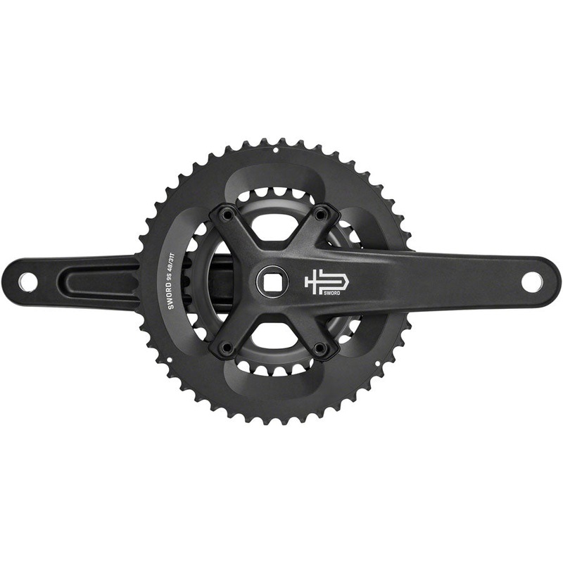 Sword BLK 2x Crankset – 172.mm 9-Speed 48/31t 110/80 Asym BCD JIS Square Taper Spindle Interface BLK