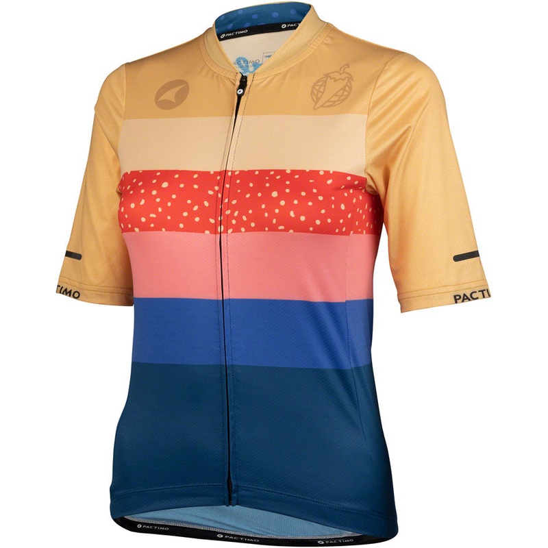 Team Polytone Womens Jersey – Goldenrod Dark Blue w/ Stripes Small