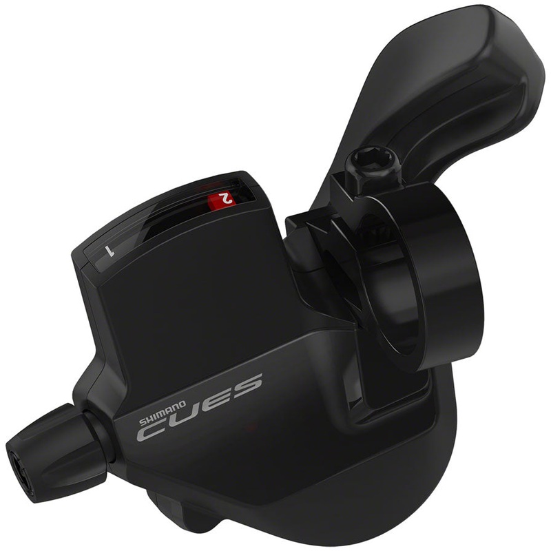 Shimano CUES SL-U6000-L Shifter – Left 2-Speed Rapidfire Plus Mono Optical Gear Display BLK