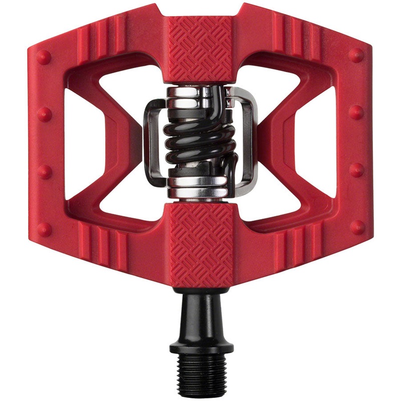 Crankbrothers Double Shot 1 Pedals – Single Side Clipless with Platform, Composite, 9/16″, Red