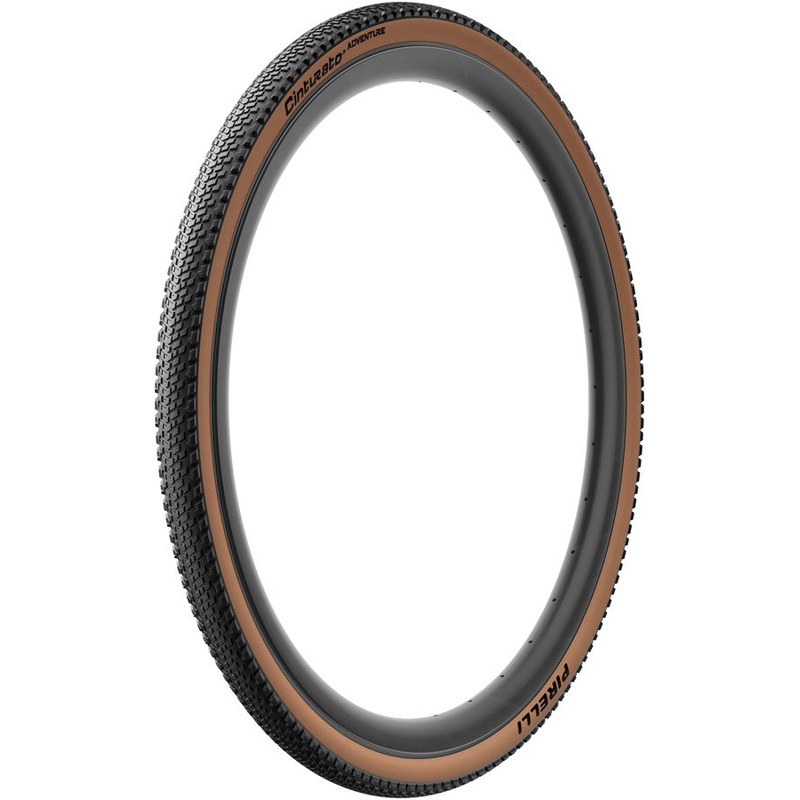 Pirelli Cinturato Adventure Tire – 700 x 35 Tubeless Folding Classic Tan TechWALL+ Pro Gravel