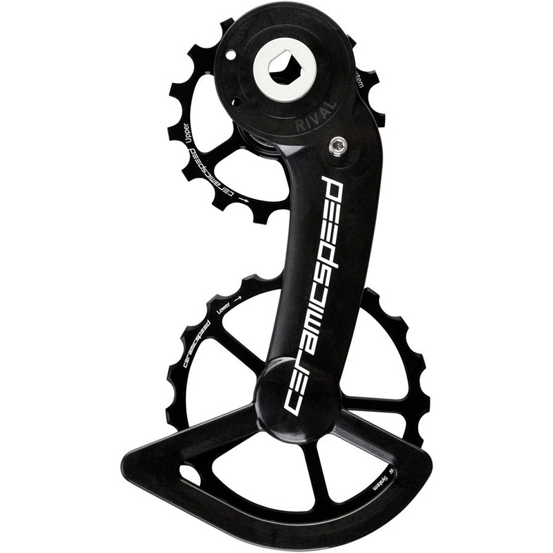 CeramicSpeed OSPW Pulley Wheel System for SRAM Rival AXS – Coated Races, Alloy Pulley, Carbon Cage, Black