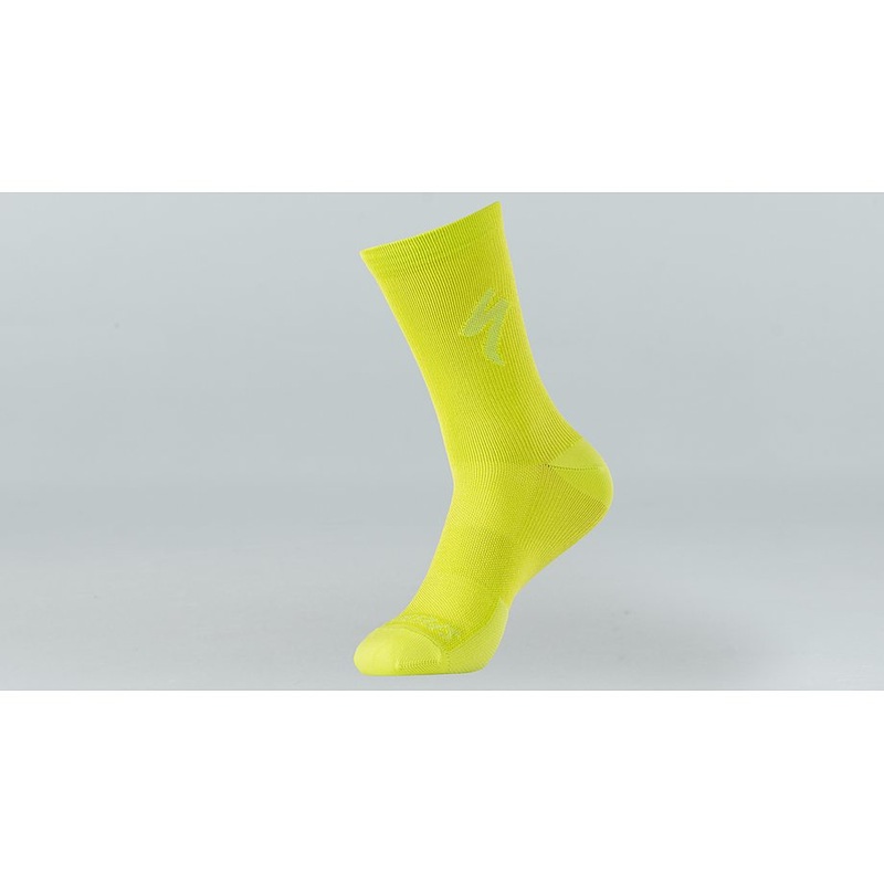 Specialized soft air tall logo sock hyper green m