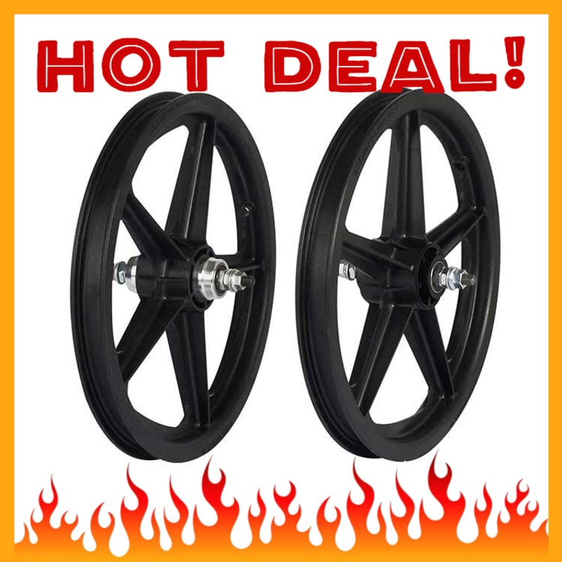 16″ Skyway Tuff Wheel BMX Mag Wheelset – Pair – Black