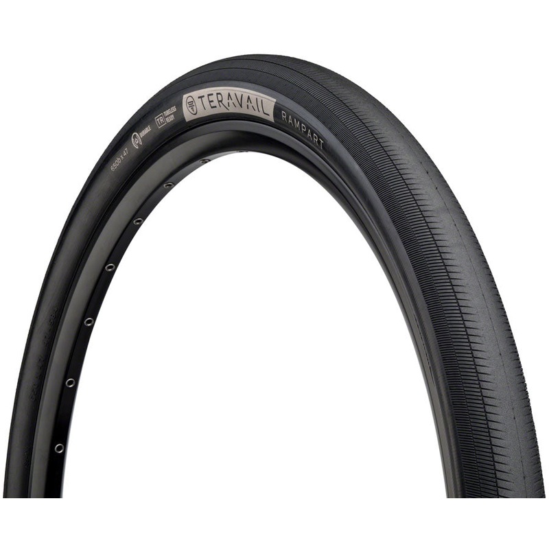 Teravail Rampart Tire – 650b x 47 Tubeless Folding BLK Durable Fast Compound