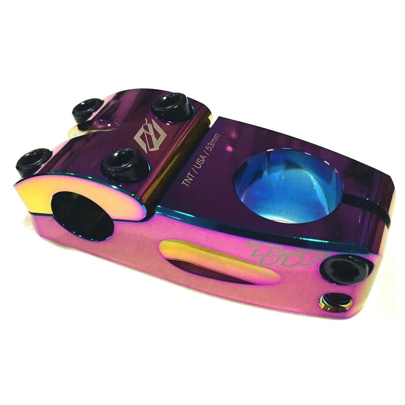 TNT Threadless BMX Race Stem – 53mm – Oil Slick / Jet Fuel – USA Made