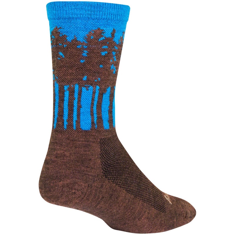 SockGuy Treeline Wool Socks – 6″ Brown/Blue Large/X-Large