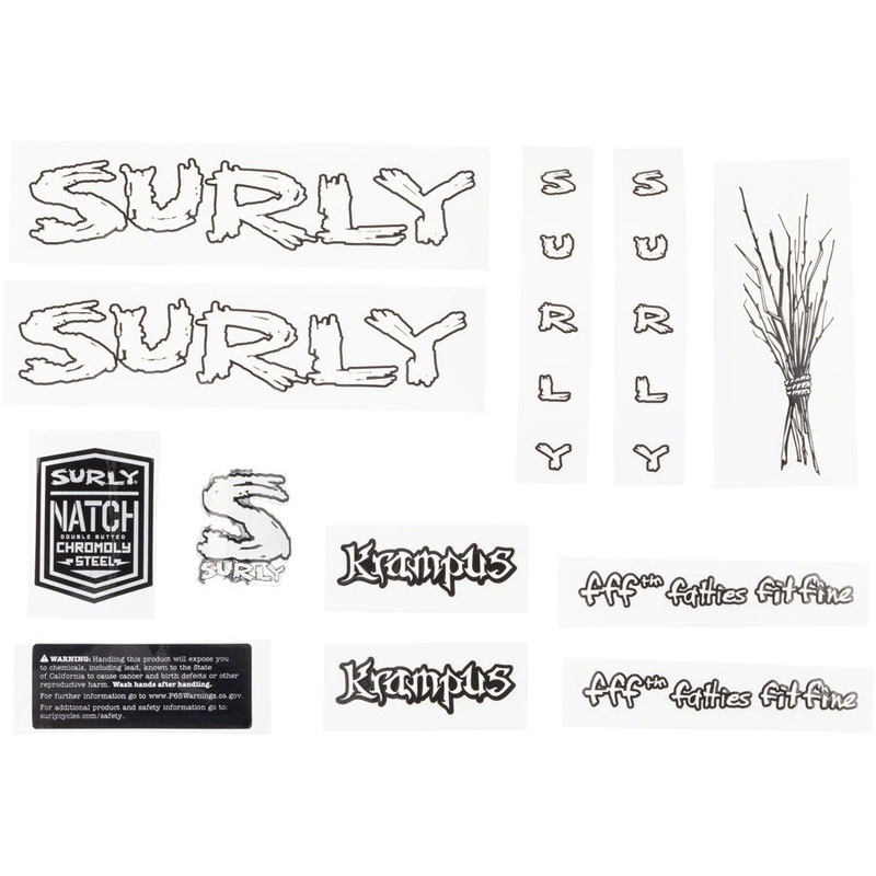Surly Krampus Frame Decal Set – White with Sticks