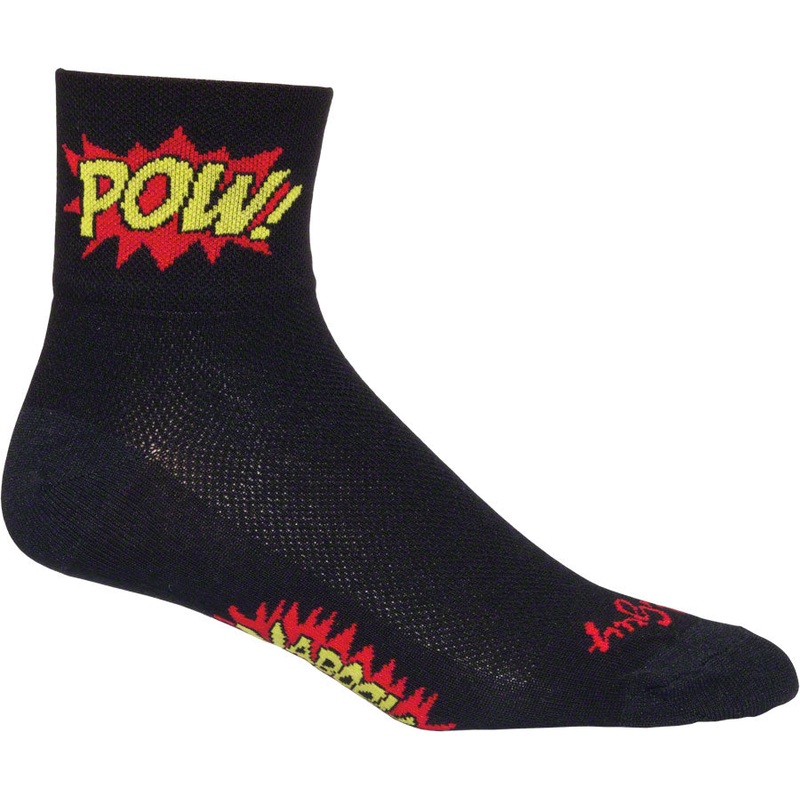 SockGuy Classic Boom Pow Socks – 3 inch, Black, Large/X-Large
