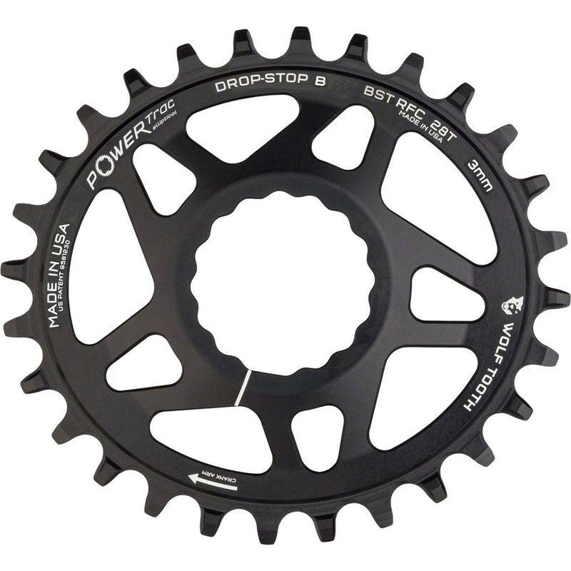 Wolf Tooth Elliptical Direct Mount Chainring – 28t RaceFace/Easton CINCH Direct Mount Drop-Stop B For Boost Cranks 3mm Offset Black