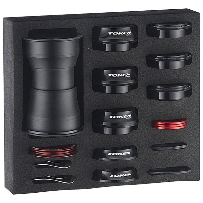 Token PF71 Savior 7-N-1 Press Fit Bottom Bracket Package – BB386/BB392/PF30 Shimano HTII / SRAM GXP / BB386/BB392/BB30 BLK