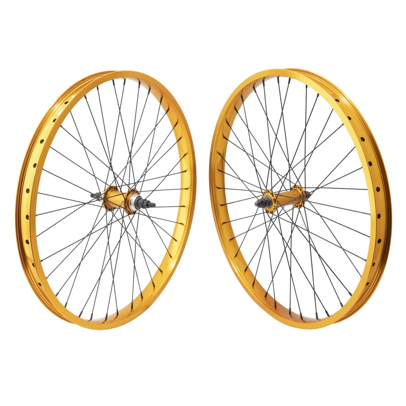24″ SE Racing So Cal Flyer Wheelset – Pair – 36H – Flip Flop – Gold
