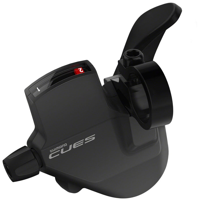 Shimano CUES SL-U4000-L Shifter – Left 2-Speed Rapidfire Plus Mono Optical Gear Display BLK