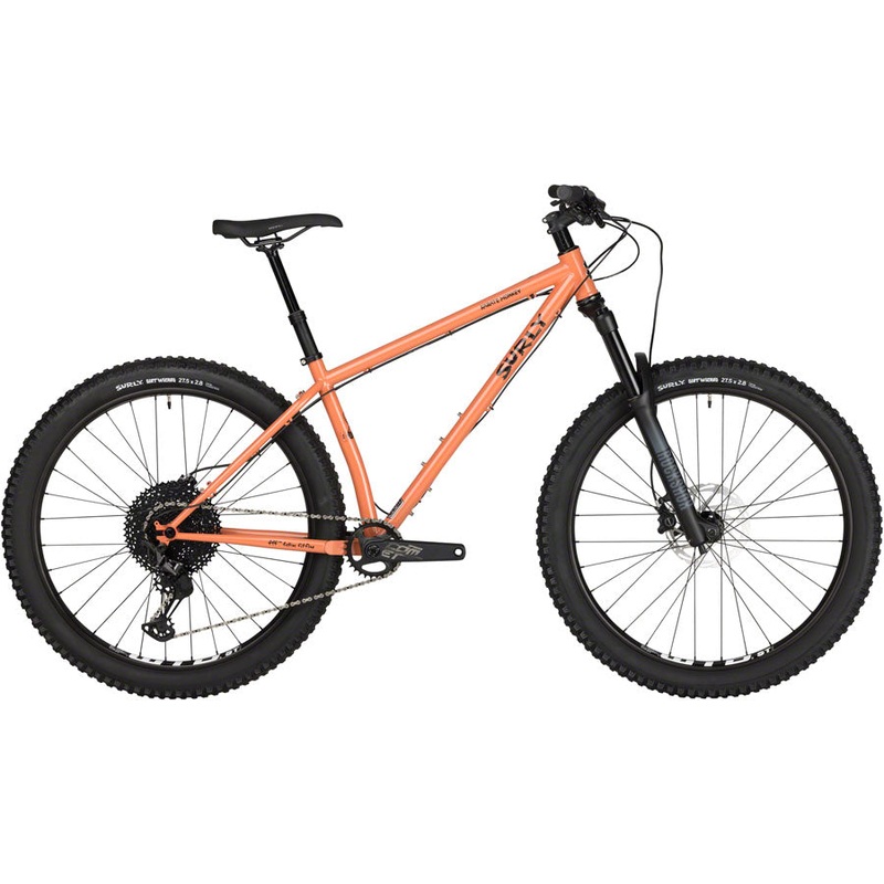 Surly Karate Monkey Front Suspension Bike – 27.5″, Steel, Peach Salmon Sundae, Medium
