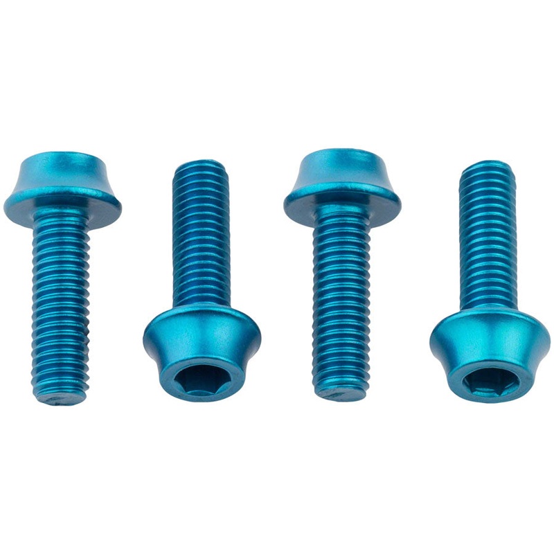 Wolf Tooth Water Bottle Cage Bolts – Set/4, Aluminum, Teal