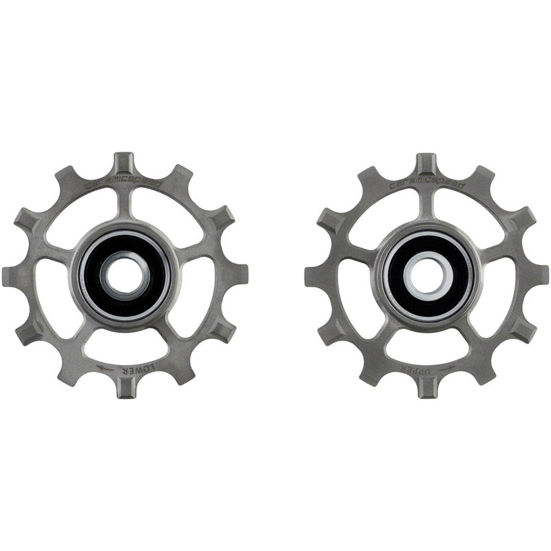 CeramicSpeed Pulley Wheels for SRAM AXS Road 12-Speed – 12 Tooth, Coated Races, Titanium, Raw