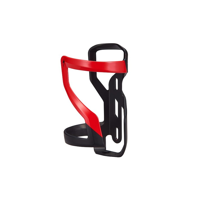 Specialized zee cage ii left dt matte black/flo red one size