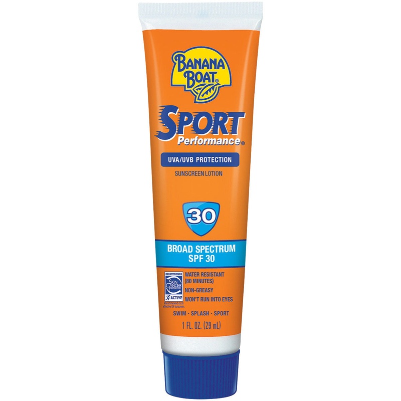 Banana Boat Sport Sunscreen Lotion SPF 30 – 1 oz Travel Size for Active Sun Protection