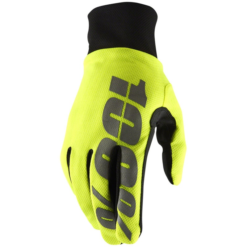 100% Hydromatic Gloves – Neon Yellow, Full Finger, Men’s, Medium