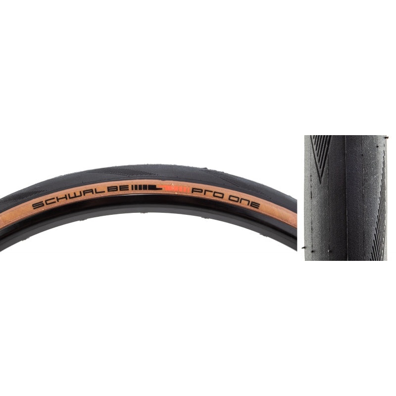 Schwalbe Pro One Tire – 700 x 30 Clincher Folding BLK/Transparent Evolution Super Race Addix Race V-Guard