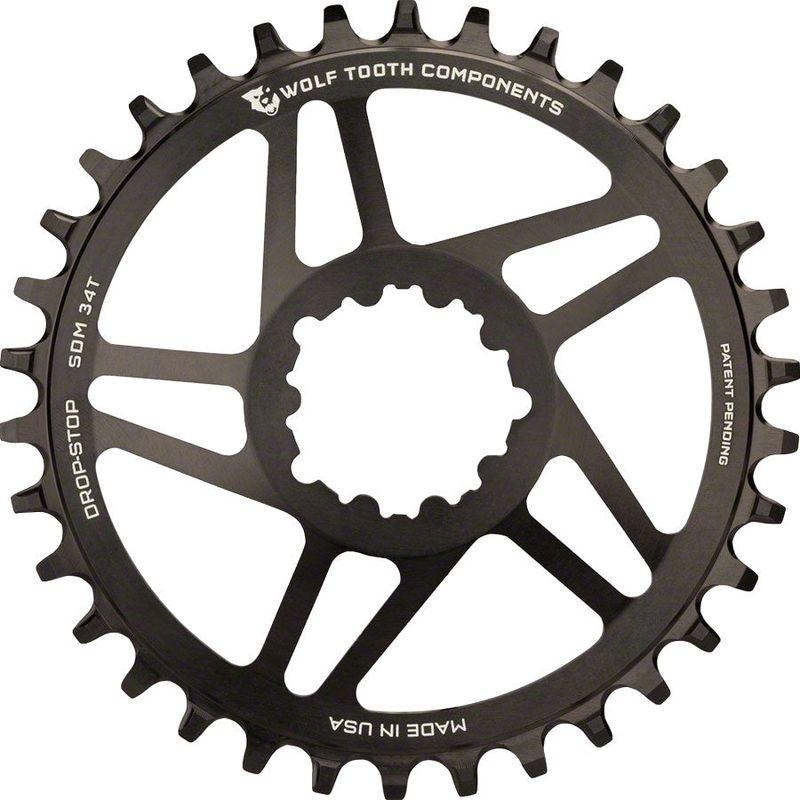 Wolf Tooth Direct Mount Chainring – 30t SRAM Direct Mount Drop-Stop A For SRAM 3-Bolt Cranksets 6mm Offset Black