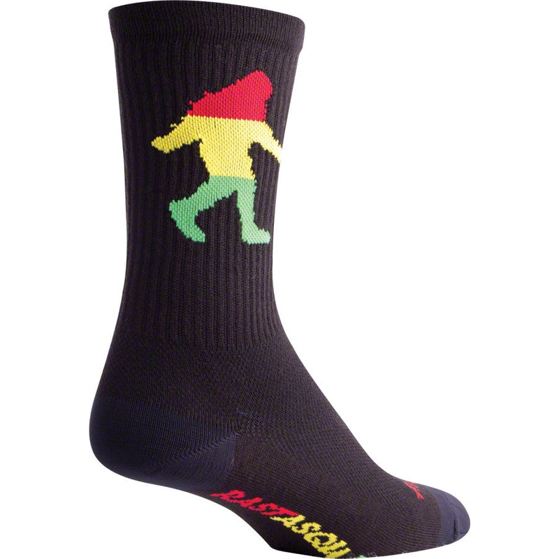 SockGuy Crew Rasta Squatch Socks – 6″ Black Small/Medium
