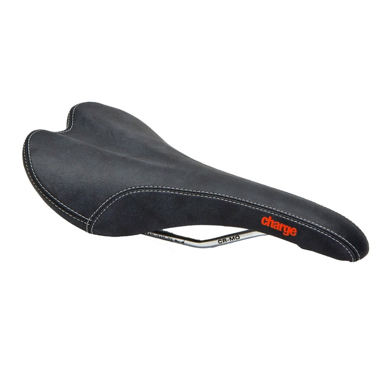 Charge Bikes Spoon CrMo MTB Saddle – Black-Red Logo