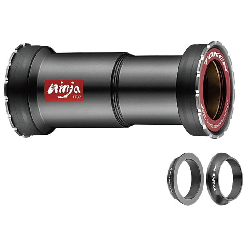 Token Ninja TF46386 Press Fit Double-Thread Bottom Bracket – PF30, BB386/BB392, Black