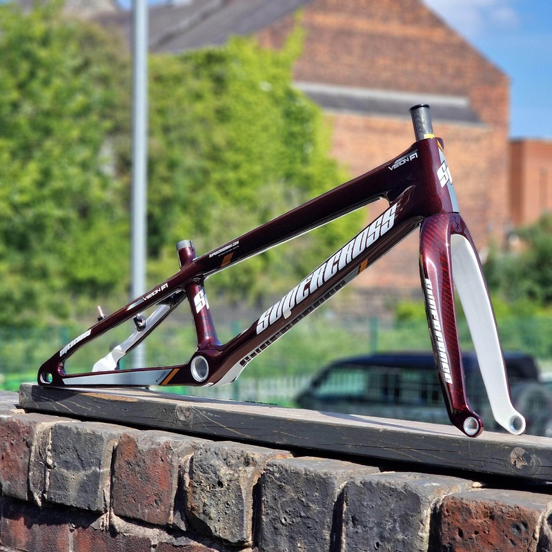 Supercross BMX Vision F1 Carbon Fibre Racing Chassis Clear Red