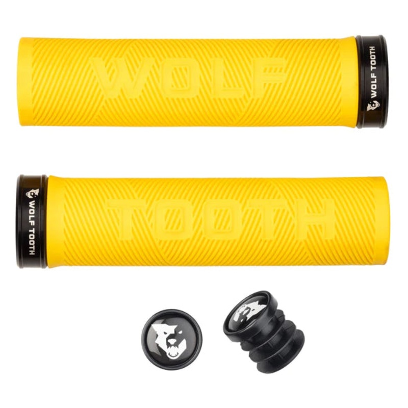 Wolf Tooth Components Echo Lock-On MTB Grips  Yellow