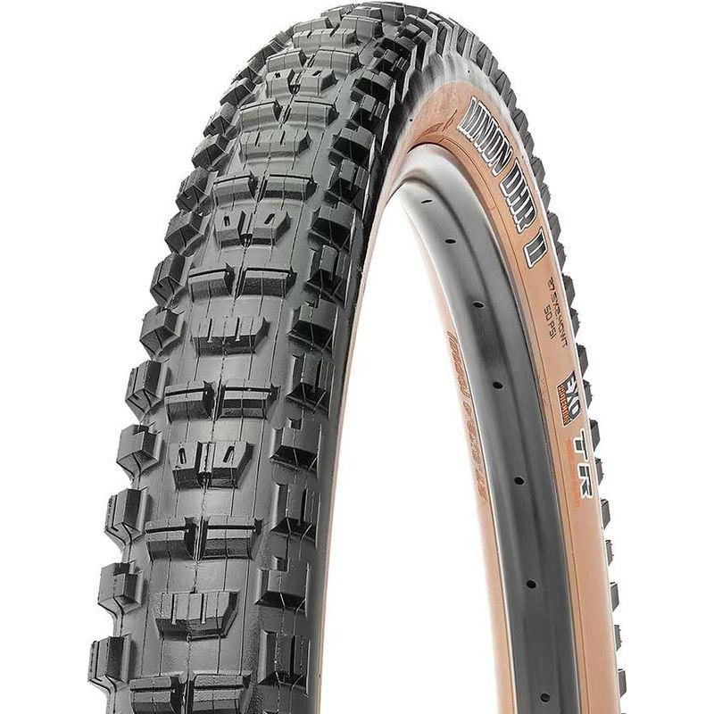 Maxxis Minion DHR II Tire – 29 x 2.4 Tubeless Folding Black/Dark Tan Dual EXO Wide Trail
