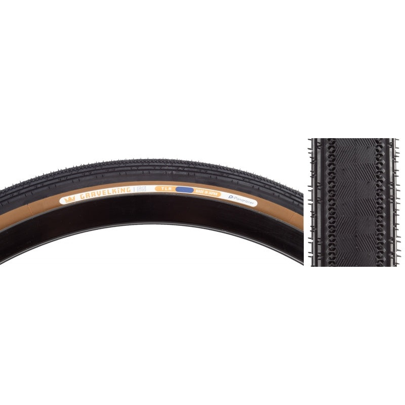 Panaracer GravelKing SS Tire – 650b x 48 / 27.5 x 1.90 Tubeless Folding BLK/Brown