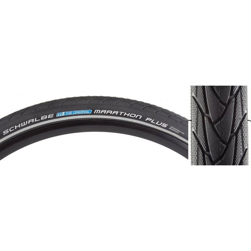 Tire Swb Marathon Plus 700X25 Perf Twin Sm-Guard Black/Bk/Ref Endurance E25 Wire
