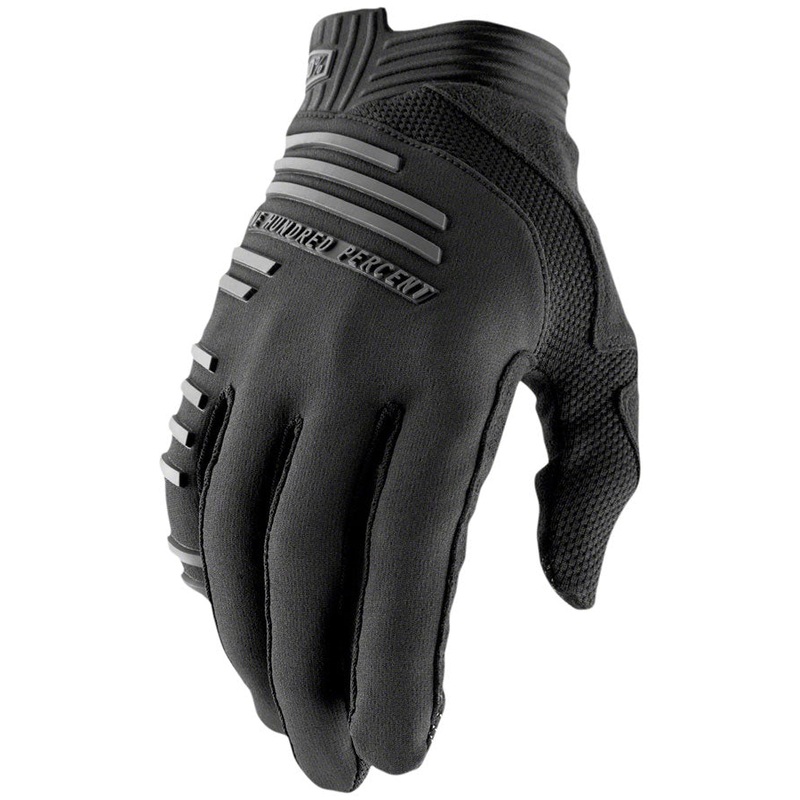 100% R-Core Gloves – Black Full Finger Mens Medium