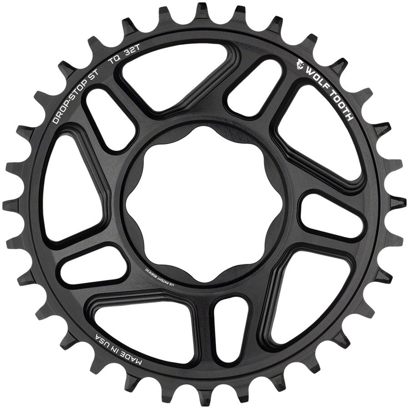 Wolf Tooth Trek TQ Direct Mount Chainrings  Drop-Stop ST, Aluminum, Lightweight, E-Bike Compatible, 30T & 32T Options, Black, Innovative Chainring Technology