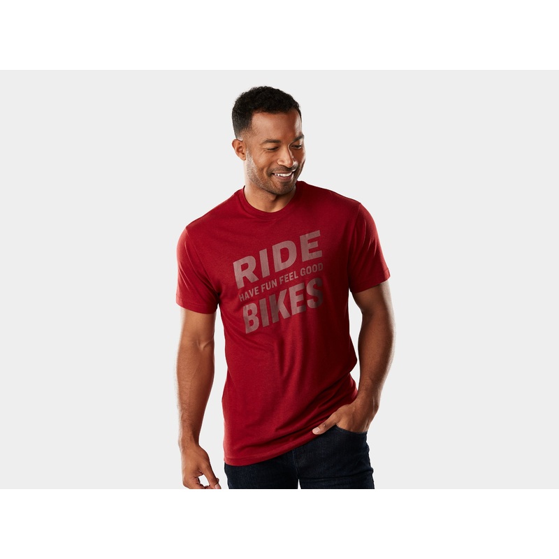 Shirt Trek Ride Bike Have Fun Feel Good Tee Large Dark Red