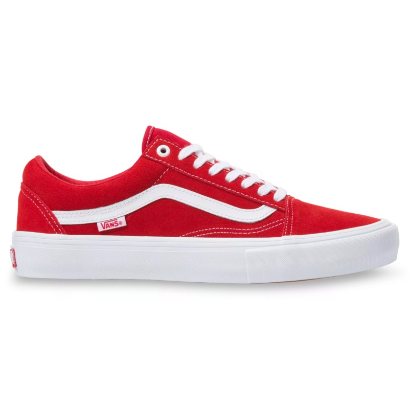 Vans Old Skool Pro Suede Shoe-Red/White