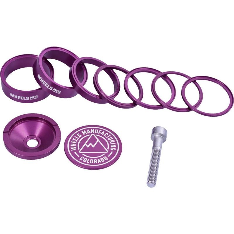 Wheels Manufacturing Pro StackRight Headset Spacer Kit – Purple