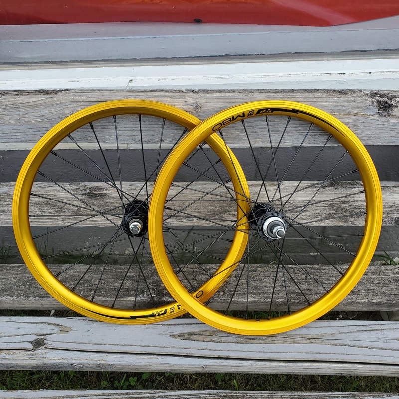 20″ TNT M80X Freewheel BMX Wheelset – Pair – Gold