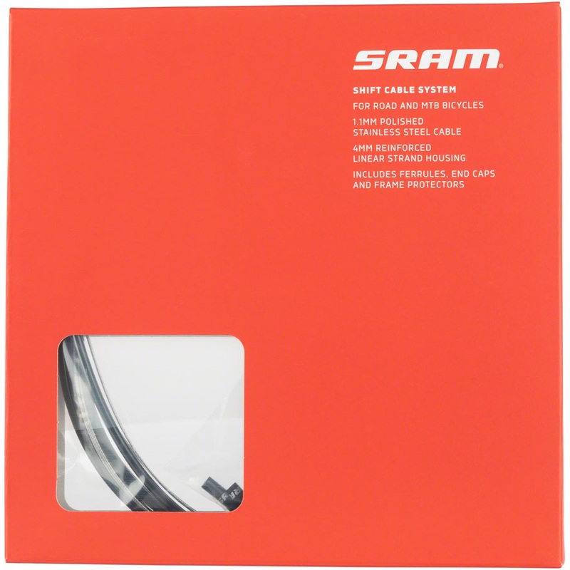 SRAM Stainless Steel Shift Cable Housing Kit – Road/MTB 4mm Reinforced Linear Strand BLK