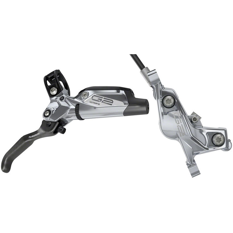 SRAM G2 Ultimate Disc Brake and Lever – Front, Hydraulic, Post Mount, Carbon Lever, Titanium Hardware, Polar Grey